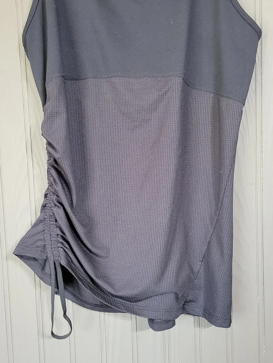 Fabletics Black Racerback Tank with Side Ruched Drawstring - Picture 4 of 5